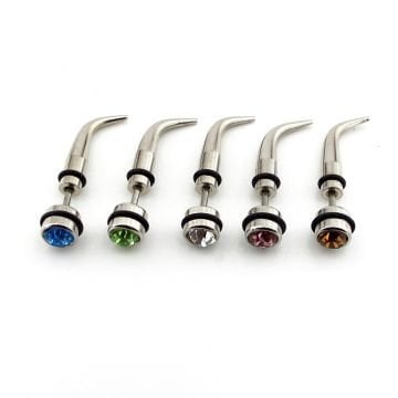 Büyük Boy 5li Set Renkli Zirkon Taşlı Cerrahi Çelik Vücut Piercing P487