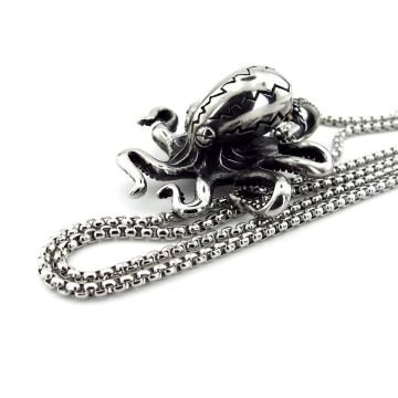 Ahtapot Okyanus Deniz Canlısı Kraken Titanyum Çelik Erkek Kolye Q0934