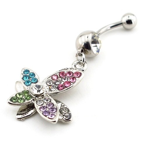 RENKGARENK TAŞLI KELEBEK GÖBEK PiERCiNG P227