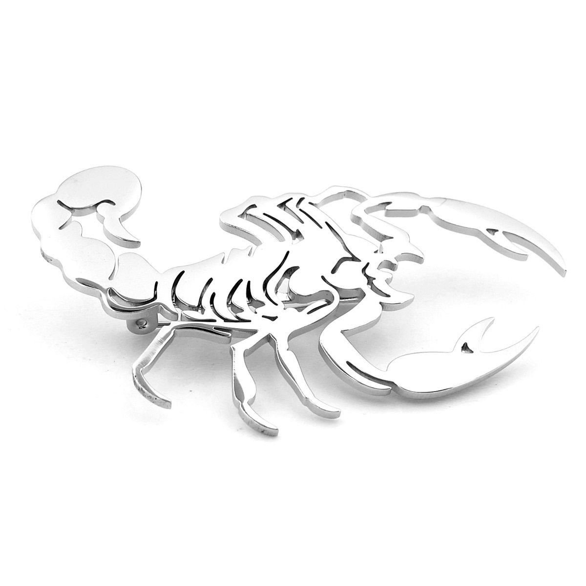 Akrep Scorpion Burç Parlak Paslanmaz Çelik Rozet Broş Pin RZ214