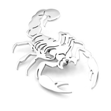 Akrep Scorpion Burç Parlak Paslanmaz Çelik Rozet Broş Pin RZ214
