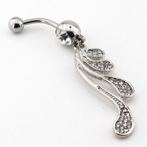 SALLANTILI ÇİÇEK DALI GÖBEK İÇİN PIERCING P250