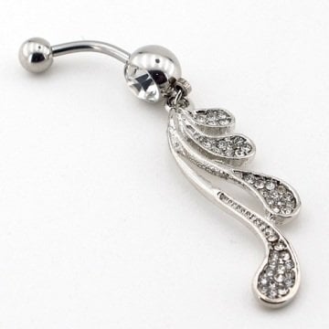 SALLANTILI ÇİÇEK DALI GÖBEK İÇİN PIERCING P250