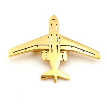 Uçak Havacı Pilot Hostes Hava Yolları Paslanmaz Sarı Çelik Rozet Broş Pin RZ220
