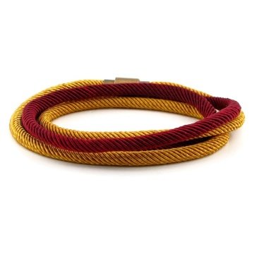 BORDO SARI ÇİFT SIRA MANYETİK KLİPS ERKEK BİLEKLİK BT469