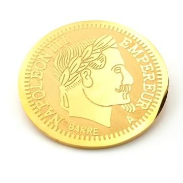 Napoleon Bonaparte Napolyon Para Şekilli Sarı Paslanmaz Çelik Rozet Broş Pin RZ231
