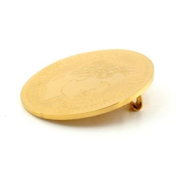 Napoleon Bonaparte Napolyon Para Şekilli Sarı Paslanmaz Çelik Rozet Broş Pin RZ231