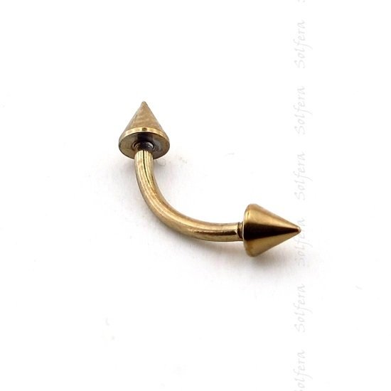 GOLD TONE SİVRİ UÇLU VÜCUT PİERCİNG P315