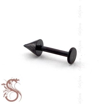 SİVRİ UÇLU VÜCUT PİERCİNG 13 MM SİYAH RENK ÇENE P342