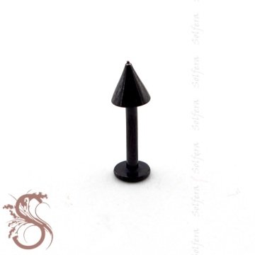 SİVRİ UÇLU VÜCUT PİERCİNG 13 MM SİYAH RENK ÇENE P342