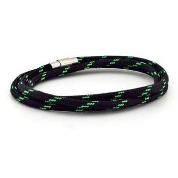 SİYAH YEŞİL DESEN PARACORD ÜÇ SIRA ERKEK BİLEKLİK BT532