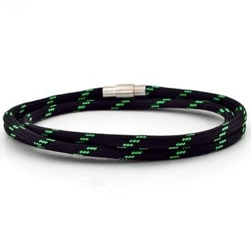 SİYAH YEŞİL DESEN PARACORD ÜÇ SIRA ERKEK BİLEKLİK BT532