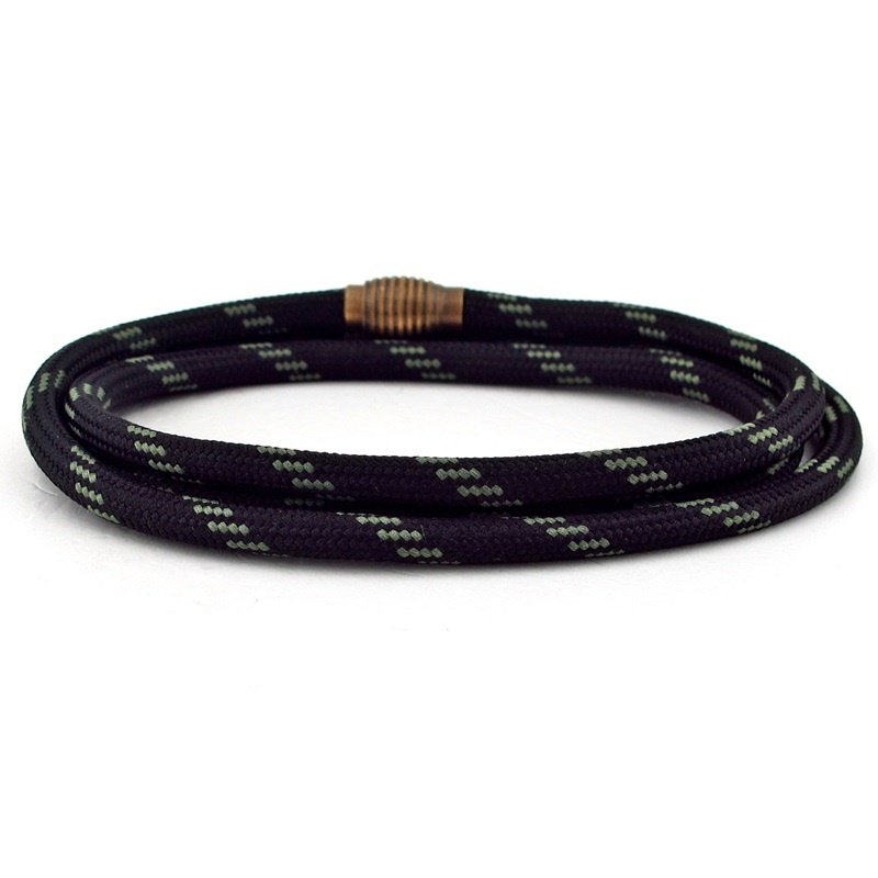 SİYAH HAKİ YEŞİL PARACORD BRONZ KLİPS ERKEK BİLEKLİK BT538
