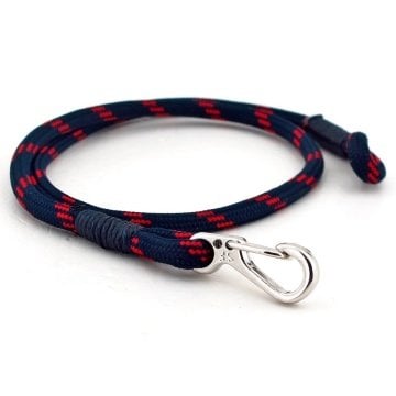 KIRMIZI LACİVERT PARACORD METAL KANCA ERKEK BİLEKLİK BT549
