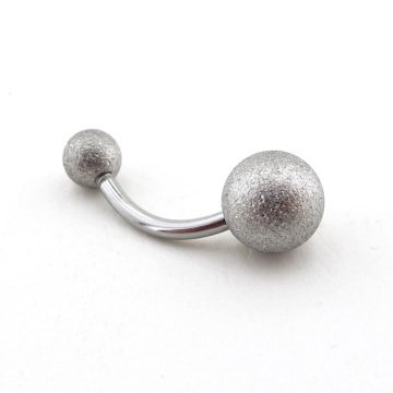 GÜMÜŞ RENK 8mm TOP UÇLU ÇELİK MUZ GÖBEK PİERCİNG P455A