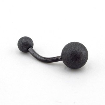 SİYAH RENK 8mm TOP UÇLU PASLANMAZ ÇELİK GÖBEK PİERCİNG P455B