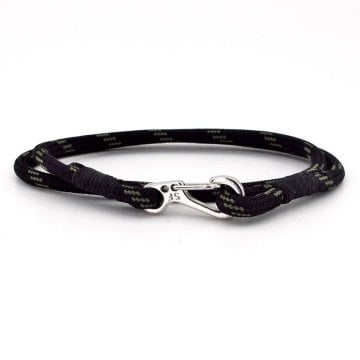 HAKİ YEŞİL SİYAH PARACORD METAL KANCA SARMA ERKEK BİLEKLİK M011C