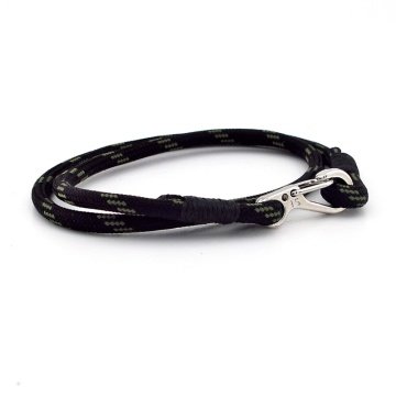 HAKİ YEŞİL SİYAH PARACORD METAL KANCA SARMA ERKEK BİLEKLİK M011C