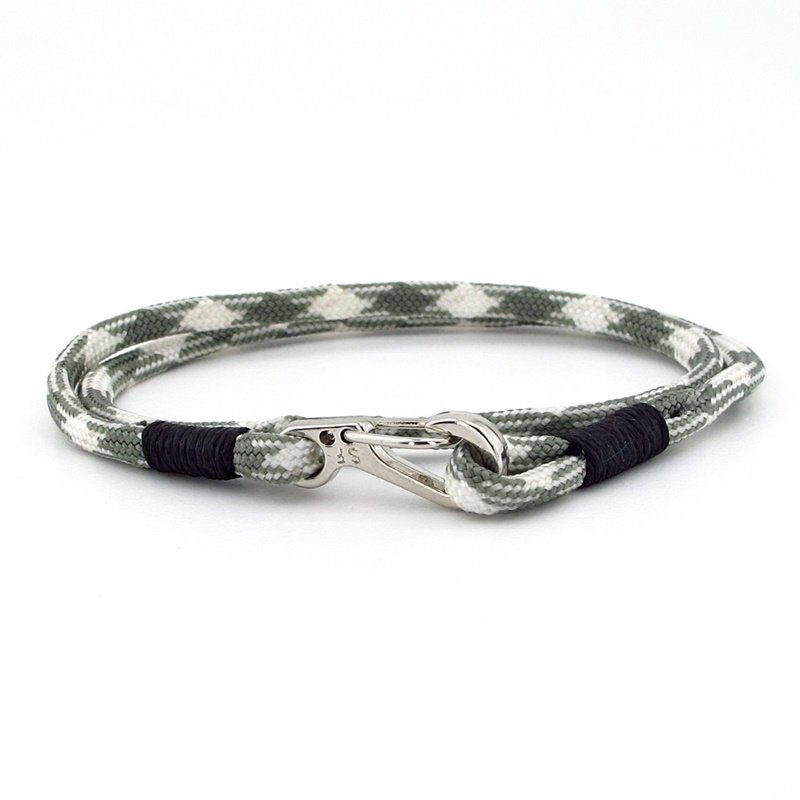 YEŞİL BEYAZ PARACORD METAL KANCA İKİ SIRA ERKEK BİLEKLİK M011G