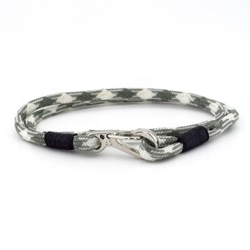 YEŞİL BEYAZ PARACORD METAL KANCA İKİ SIRA ERKEK BİLEKLİK M011G
