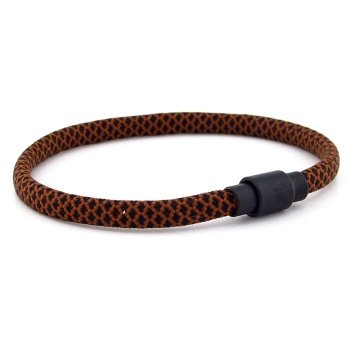 KAHVERENGİ SİYAH PARACORD İPLİ MIKNATISLI ERKEK BİLEKLİK M012F
