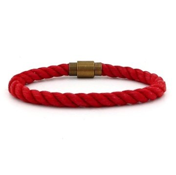 KIRMIZI HALAT BRONZ METAL MANYETİK KLİPSLİ ERKEK BİLEKLİK BT384