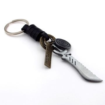 Pala Survivor Bıçak Av Bıçağı Şeklinde Gerçek Deri Metal Anahtarlık KC166