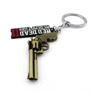 Red Dead Redemption RDR2 Revolver Tabanca Altıpatlar Bronz Metal Anahtarlık KC168