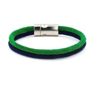 YEŞİL LACİVERT İKİ SIRALI METAL MIKNATIS ERKEK BİLEKLİK M014K
