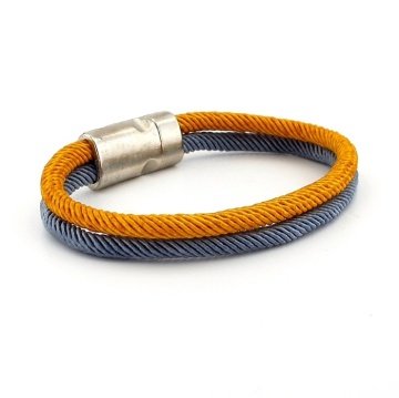 GRİ HARDAL İKİ SIRA METAL MIKNATISLI ERKEK BİLEKLİK M014R