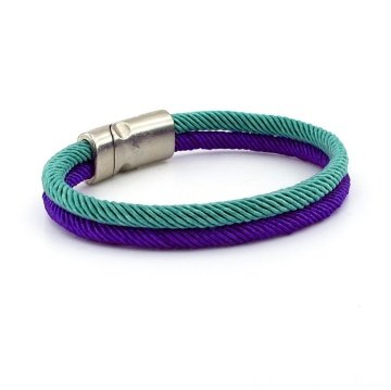 TURKUAZ MOR İKİ SIRA METAL MIKNATISLI ERKEK BİLEKLİK M014S