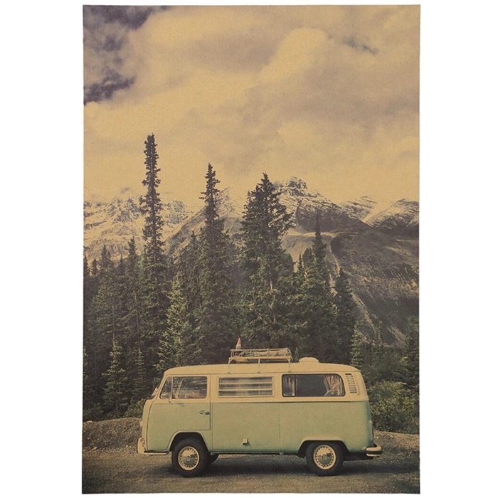 VOLKSWAGEN T1 MİNİBÜS VOSVOS RETRO KRAFT POSTER AF027