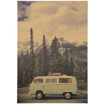 VOLKSWAGEN T1 MİNİBÜS VOSVOS RETRO KRAFT POSTER AF027