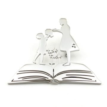 Öğretmen Öğrenci Kitap Okul Öğretmenler Günü Paslanmaz Çelik Rozet Broş RZ330