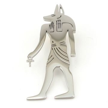 Anubis Mısır Koruyucu Sonsuz Yaşam Mitolojik Sarı Paslanmaz Çelik Broş Rozet RZ335