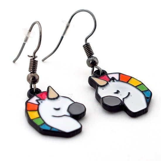 UNICORN TEK BOYNUZLU AT RENKLİ BAYAN KÜPE E436