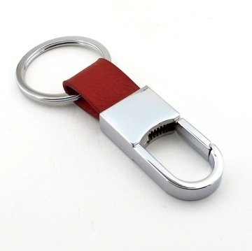 KAHVERENGİ TABA DERİ PARLAK METAL ÇENGEL ANAHTARLIK KC843