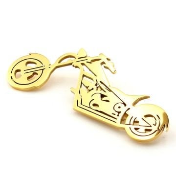 Chopper Cruiser Motosiklet Nomad Macera Sarı Paslanmaz Çelik Broş Rozet RZ339