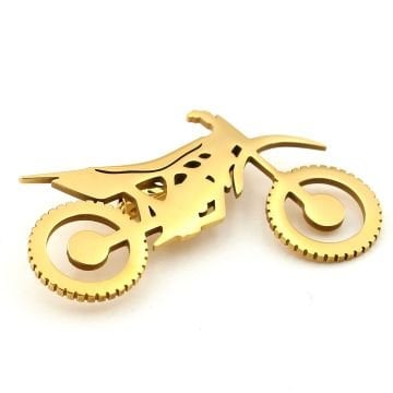 Offroad Motocross Yarış Hız Cesaret Sembolü Sarı Paslanmaz Çelik Broş Rozet RZ345
