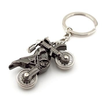 Motocross Yarış Motosikleti Gri Renkli Metal Anahtarlık KC029