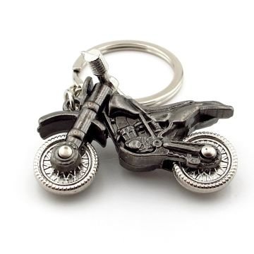 Motocross Yarış Motosikleti Gri Renkli Metal Anahtarlık KC029