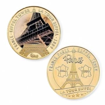 Eyfel Kulesi Eiffel Tower Paris Fransa Anı Koleksiyon Metal Hatıra Parası CP001