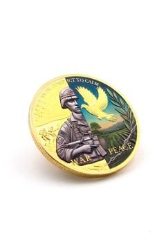 Savaş ve Barış Hayat ve Ölüm Zeytin Ağacı Anma Koleksiyon Metal Hatıra Parası CP002