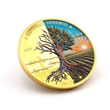 Savaş ve Barış Hayat ve Ölüm Zeytin Ağacı Anma Koleksiyon Metal Hatıra Parası CP002