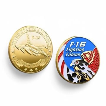 F-16 Figting Falcon Şahin Savaş Uçak Hava Kuvvetleri Metal Şans Hatıra Parası CP008