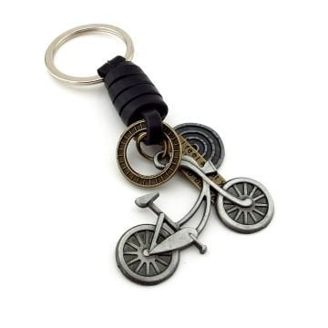 Bisiklet Vintage Nostalji Gerçek Deri Metal Anahtarlık KC044