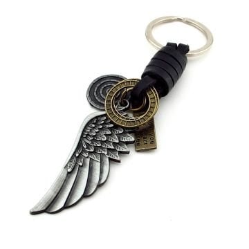 Melek Kanadı Angel Kanat Gerçek Deri Metal Anahtarlık KC045