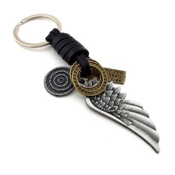 Melek Kanadı Angel Kanat Gerçek Deri Metal Anahtarlık KC045