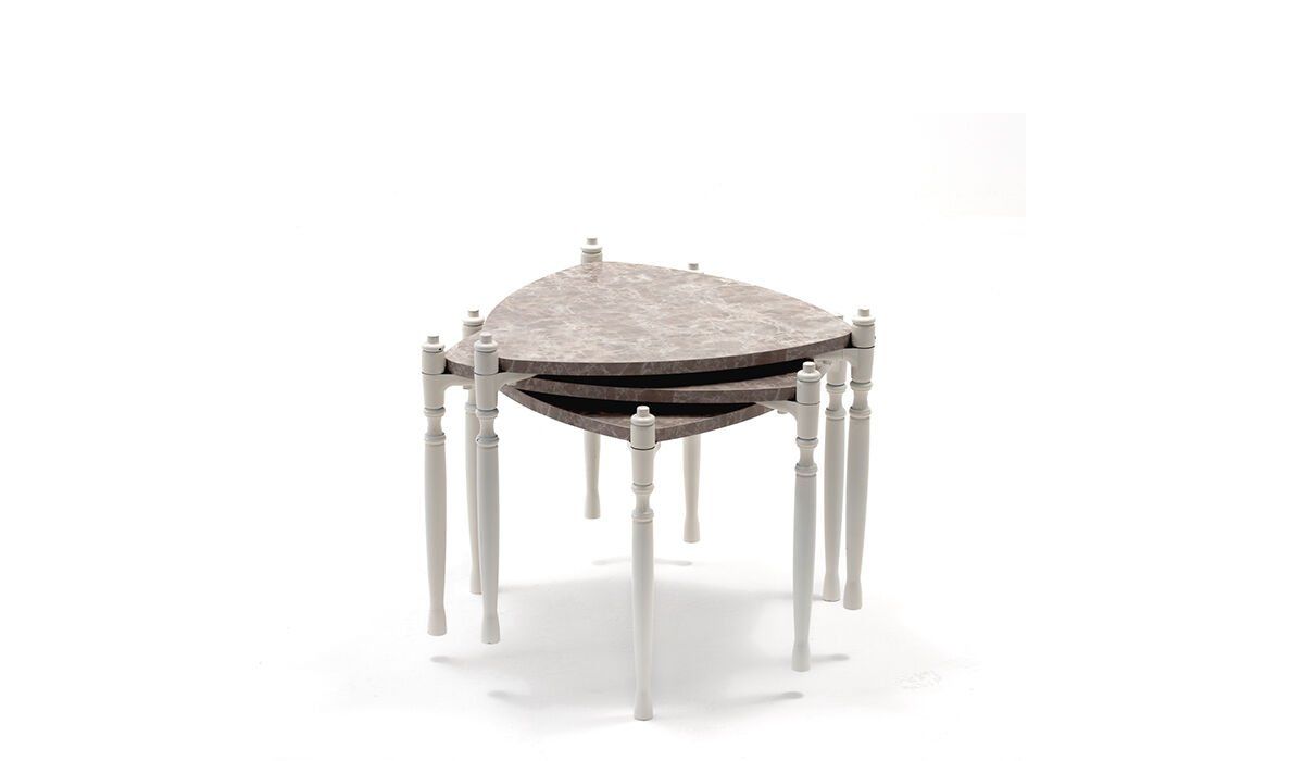 Puzzle Üçgen Zigon Coffeetable - Grey