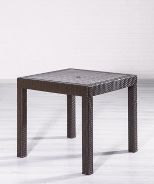 Rattan 80*80 Masa Seti - Kahve